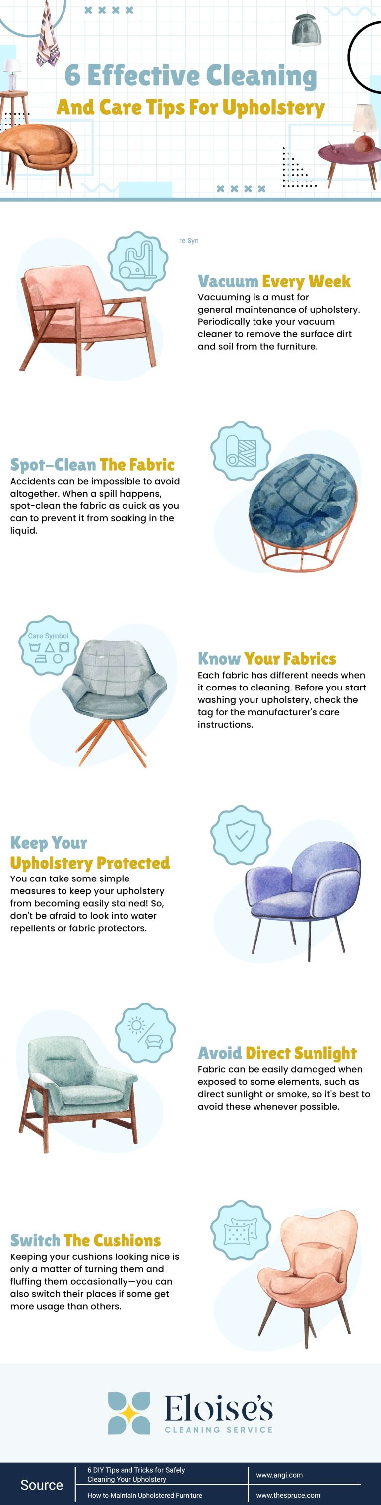 6 Effective Cleaning And Care Tips For Upholstery Eloise's Cleaning